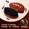360 Curved Wave Brush For Men & Beard – Hard Palm Wave Hair Brushes Wave Styler Great for Wolfing – 360 Wolfin Pro Nylon Hard Bristle Brush for Barbers & Daily Use Idea for Black Hair (Red)