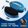 360 Curved Wave Brush For Men & Beard – Medium Hard Palm Wave Hair Brushes Wave Styler Great for Wolfing – Made with Beech Mix Boar & Nylon Bristle Brush for Barbers & Daily Use Black Hair (Blue)