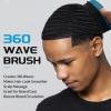 360 Curved Wave Brush For Men & Beard – Medium Hard Palm Wave Hair Brushes Wave Styler Great for Wolfing – Made with Beech Mix Boar & Nylon Bristle Brush for Barbers & Daily Use Black Hair (Blue)