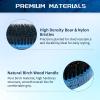 360 Curved Wave Brush For Men & Beard – Medium Hard Palm Wave Hair Brushes Wave Styler Great for Wolfing – Made with Beech Mix Boar & Nylon Bristle Brush for Barbers & Daily Use Black Hair (Blue)