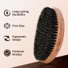 360 Curved Wave Brush For Men & Beard – Soft Hard Palm Wave Hair Brushes Wave Styler Great for Wolfing – Made with Beech Mix Nature Boar Bristle Brush for Barbers & Daily Use Black Hair (Coffee)