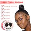 8.8oz Edge Control Wax for Women Strong Hold Non-greasy Edge Control Smoother Edge Wax Styling Gel Edge Control for Black Hair No Flaking, White Residue, Shine and Smooth (Sweet Peach)(edge control-6pcs)