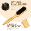Boar Bristle Slick Back Hair Brush for Smooth Flyaways, Frizz, Sleek Ponytail, Buns and Edge Baby Hair, Teasing | Hair Comb, Edge Brush, Teasing Brush Rat Tail Comb for Girls, Kids, Women & Men