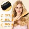 Boar Bristle Slick Back Hair Brush for Smooth Flyaways, Frizz, Sleek Ponytail, Buns and Edge Baby Hair, Teasing | Hair Comb, Edge Brush, Teasing Brush Rat Tail Comb for Girls, Kids, Women & Men