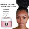 Edge Control Wax Strong Hold Non-greasy Hair Styling Gel – Edge Wax No Flaking Edge Control for Black Hair Edge Wax for Women Rose&Black Castor Oil for Hair Growth Edge Brush Hair Braid Bonnet(Edge Control-5pcs)