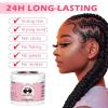 Edge Control Wax Strong Hold Non-greasy Hair Styling Gel – Edge Wax No Flaking Edge Control for Black Hair Edge Wax for Women Rose&Black Castor Oil for Hair Growth Edge Brush Hair Braid Bonnet(Edge Control-bonnet-6pcs)