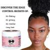Edge Control Wax Strong Hold Non-greasy Hair Styling Gel – Edge Wax No Flaking Edge Control for Black Hair Edge Wax for Women Rose&Black Castor Oil for Hair Growth Edge Brush Hair Braid Bonnet(Edge Control-6pcs)