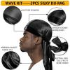 Goiple Wave Pomade for Men Strong Hold Easy Wash 360 Wave Training Hair Cream, Waves Grease for Men Promotes Layered Waves, Moisture, Control and Silky Shine Pomade Brushe Silky Durag Cap Set