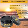 Goiple Wave Pomade for Men Strong Hold Easy Wash 360 Wave Training Hair Cream, Waves Grease for Men Promotes Layered Waves, Moisture, Control and Silky Shine Pomade Brushe Silky Durag Cap Set