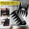 Hair Styling Combs Set Wide Tooth Texture Comb For Men, Christmas Gift for Men Barber Brush Comb Set Barber Tools for All Types | Hair Styling Powder for Mens Texture Powder Flexible Hold Matte Finish(black)