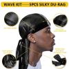 Natural Wave Pomade for Men Strong Hold, Easy Wash 360 Wave Training Hair Cream, Waves Grease for Men Promotes Layered Waves, Moisture, Control and Silky Shine 4oz(4oz wave poamde&durags 8pcs)