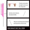 Slick Back Hair Brush & Wax Stick Set for Slick Back Hair – Teasing Boar Bristle Hair Brush for Sleek, Control, Flyaways & Baby Hairs – Wax Stick for Women Sectioning & Smoothing Ponytail Bun(Pink)
