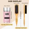 Slick Back Hair Brush & Wax Stick Set for Slick Back Hair – Teasing Boar Bristle Hair Brush for Sleek, Control, Flyaways & Baby Hairs – Wax Stick for Women Sectioning & Smoothing Ponytail Bun(bristle brush & wax stick-2pcs)
