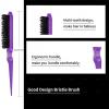Slick Back Hair Brush & Wax Stick Set for Slick Back Hair – Teasing Boar Bristle Hair Brush for Sleek, Control, Flyaways & Baby Hairs – Wax Stick for Women Sectioning & Smoothing Ponytail Bun(Purple)