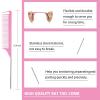 Slick Back Hair Brush & Wax Stick Set for Slick Back Hair – Teasing Boar Bristle Hair Brush for Sleek, Control, Flyaways & Baby Hairs – Wax Stick for Women Sectioning & Smoothing Ponytail Bun(Pink Comb Set-12pcs)