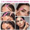 Slick Back Hair Brush & Wax Stick Set for Slick Back Hair – Teasing Boar Bristle Hair Brush for Sleek, Control, Flyaways & Baby Hairs – Wax Stick for Women Sectioning & Smoothing Ponytail Bun(Pink)