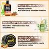 Wave Kit for 360 Waves – Wave Brush Wave Styler Great for Men Wolfing Wave – 3 Wave Handle Brushes, Soft, Medium & Hard- Satin Durag, Hand Mirror, Hair Comb, Hair Brush Cleaner, Wave Pomade&Shampoo