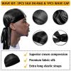 Wave Pomade for Men – Strong Hold, Easy Wash, Promotes Layered Waves, Moisture, Silky Shine, Hair Cream, Grease, Brush, Durag, Cap Set (Red)(Unscented)
