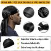Wave Pomade for Men Strong Hold Easy Wash 360 Wave Training Hair Cream, Waves Grease for Men Promotes Layered Waves, Moisture, Silky Shine, Wave Pomade Wave Brushe Silky Durag Wave Cap Set (Blue)
