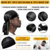 Wave Pomade for Men Strong Hold Easy Wash Hair Cream Grease, Promotes Layered Waves, Moisture, Shine, Brush and Durag Cap Set