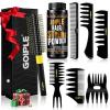 Hair Styling Combs Set Wide Tooth Texture Comb For Men, Christmas Gift for Men Barber Brush Comb Set Barber Tools for All Types | Hair Styling Powder for Mens Texture Powder Flexible Hold Matte Finish(black)