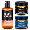 Natural Wave Pomade Strong Hold Easy Wash 360 Wave Training Hair Cream – Waves Grease for Men Water-Based Hair Cream Moisture Control – 360 Waves Wash Shampoo Enhance Waves Hair Shampoo for Black Men