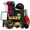 Wave Pomade for Men – Strong Hold, Easy Wash, Promotes Layered Waves, Moisture, Silky Shine, Hair Cream, Grease, Brush, Durag, Cap Set (Red)(Unscented)