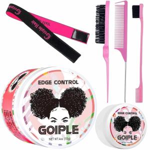 8.8oz Edge Control Wax for Women Strong Hold Non-greasy Edge Control Smoother Edge Wax Styling Gel Edge Control for Black Hair No Flaking, White Residue, Shine and Smooth (Sweet Peach)(edge control-6pcs)