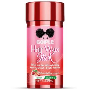 Goiple Hair Wax Stick for Hair Non-greasy Styling Hair Pomade Stick – Hair Styling Waxes Nourishing Accessories for Men Women & Kids, Wax Stick for Flyaways – Hair Care Slick Back Stick(wax stick-strawberry scent-2.64oz)