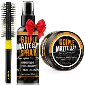 Goiple Matte Clay Hair Texturizing & Volumizing Spray- Mens Hair Product Clay Texture Spray Lightweight Paste Pomade Incease Volume Leaves Hair Soft & Manageable Matte Finish & Long-Lasting 3.4fl oz