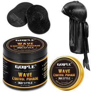 Natural Wave Pomade for Men Strong Hold, Easy Wash 360 Wave Training Hair Cream, Waves Grease for Men Promotes Layered Waves, Moisture, Control and Silky Shine 4oz(4oz wave pomade-5pcs)