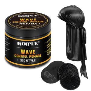 Natural Wave Pomade for Men Strong Hold, Easy Wash 360 Wave Training Hair Cream, Waves Grease for Men Promotes Layered Waves, Moisture, Control and Silky Shine 4oz(4oz wave pomade-4pcs)