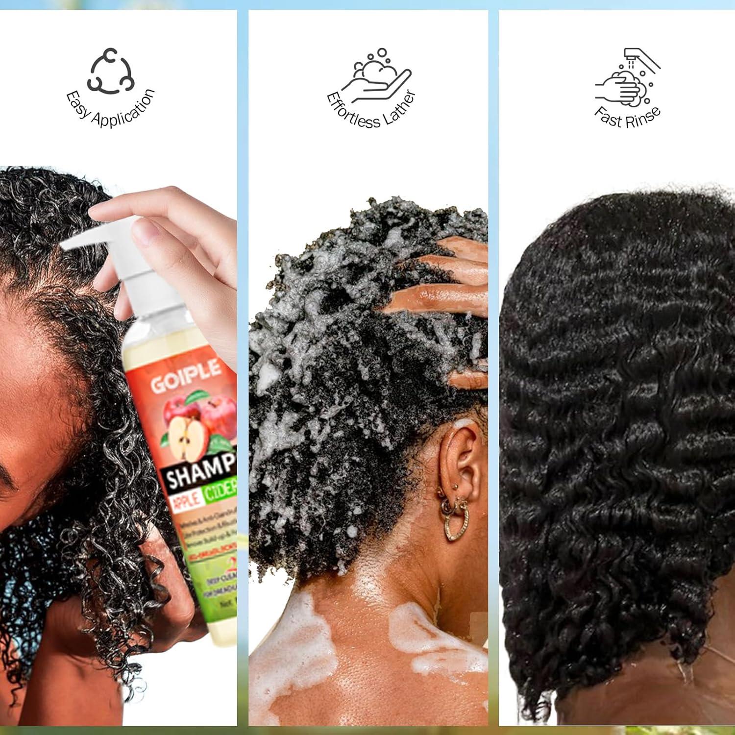 image2 in 1 Deep Clean amp Conditioner Apple Cider Vinegar Shampoo Rose amp Castor Hair Oil for Hair Growth Strengthening Hair Oil Braid Shampoo Hair Growt Oil Set For Dreadlocks Locs Twist All Hair Typesshampoo2pcs