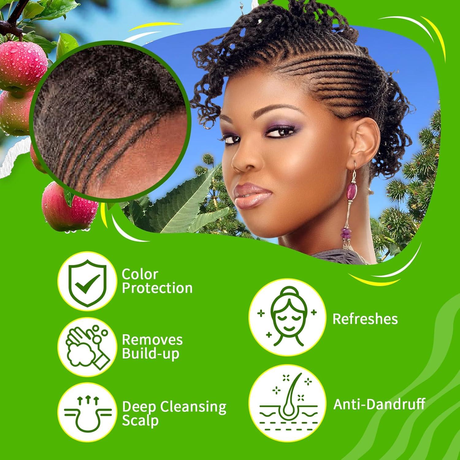 image2 in 1 Deep Clean amp Conditioner Apple Cider Vinegar Shampoo Rose amp Castor Hair Oil for Hair Growth Strengthening Hair Oil Braid Shampoo Hair Growt Oil Set For Dreadlocks Locs Twist All Hair Typesshampoocastor oil2pcs