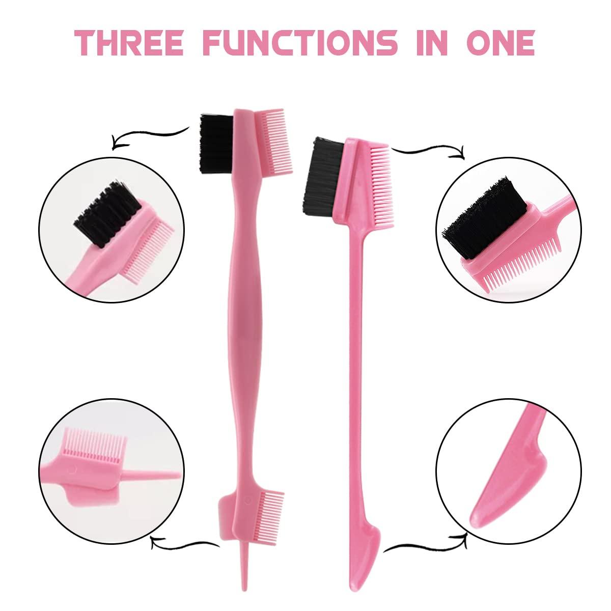 image8 Pieces Hair Styling Comb Set Teasing Rat Tail Brush for EdgeampBack Brushing Combing Slicking Hair for Women Edge Brush Double Sided Edge Comb for All Hair Stylesedge control brush8pcspurple