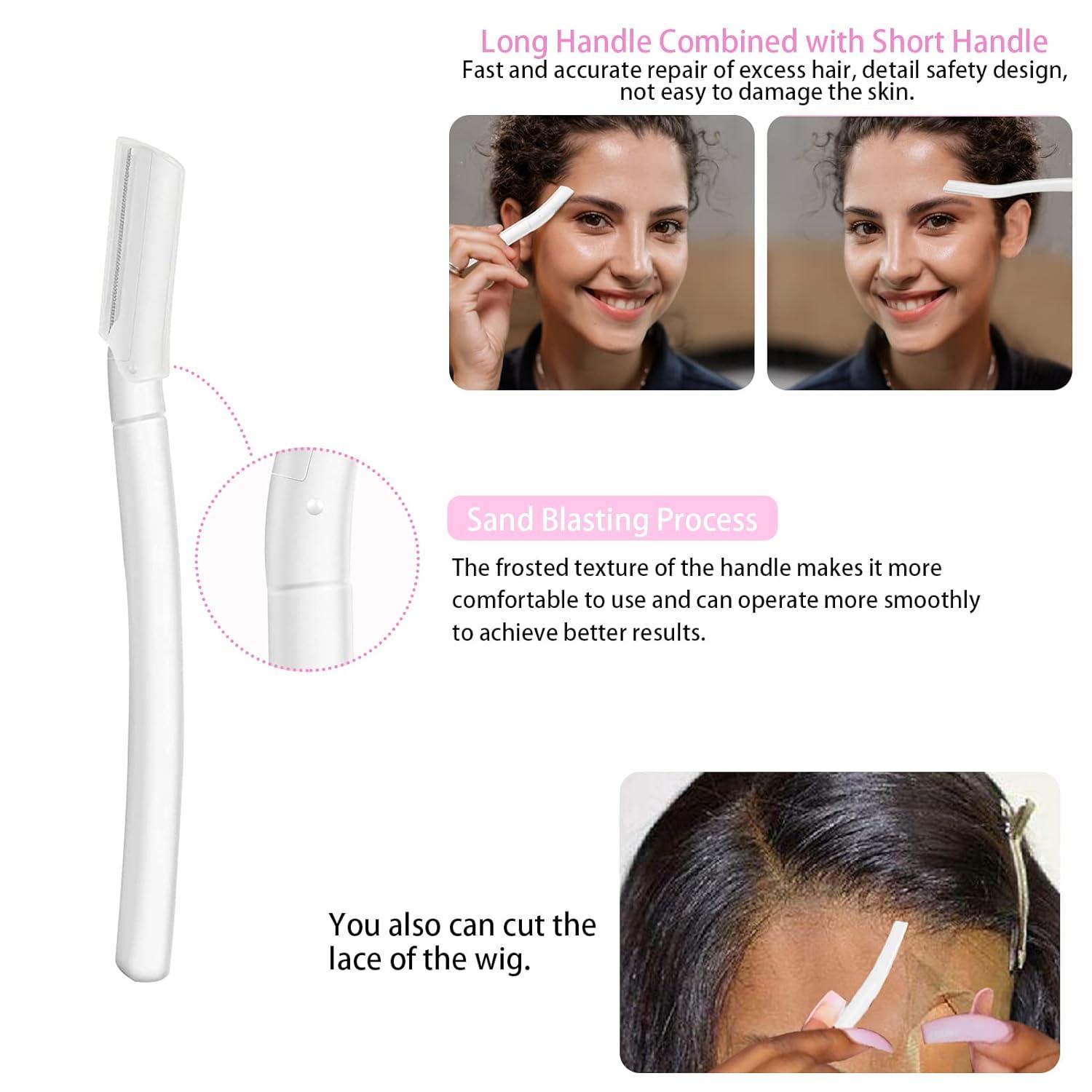 imageGoiple 11 PCS Wig Kit for Lace Front Wigs for Beginners Hair Wax Stick Lace Melting Elastic Band for Wigs Edge Laying Scarf Eyebrow Razor Tweezer Edge Brush Wig Band Mini Scissor Comb BeigeBlack