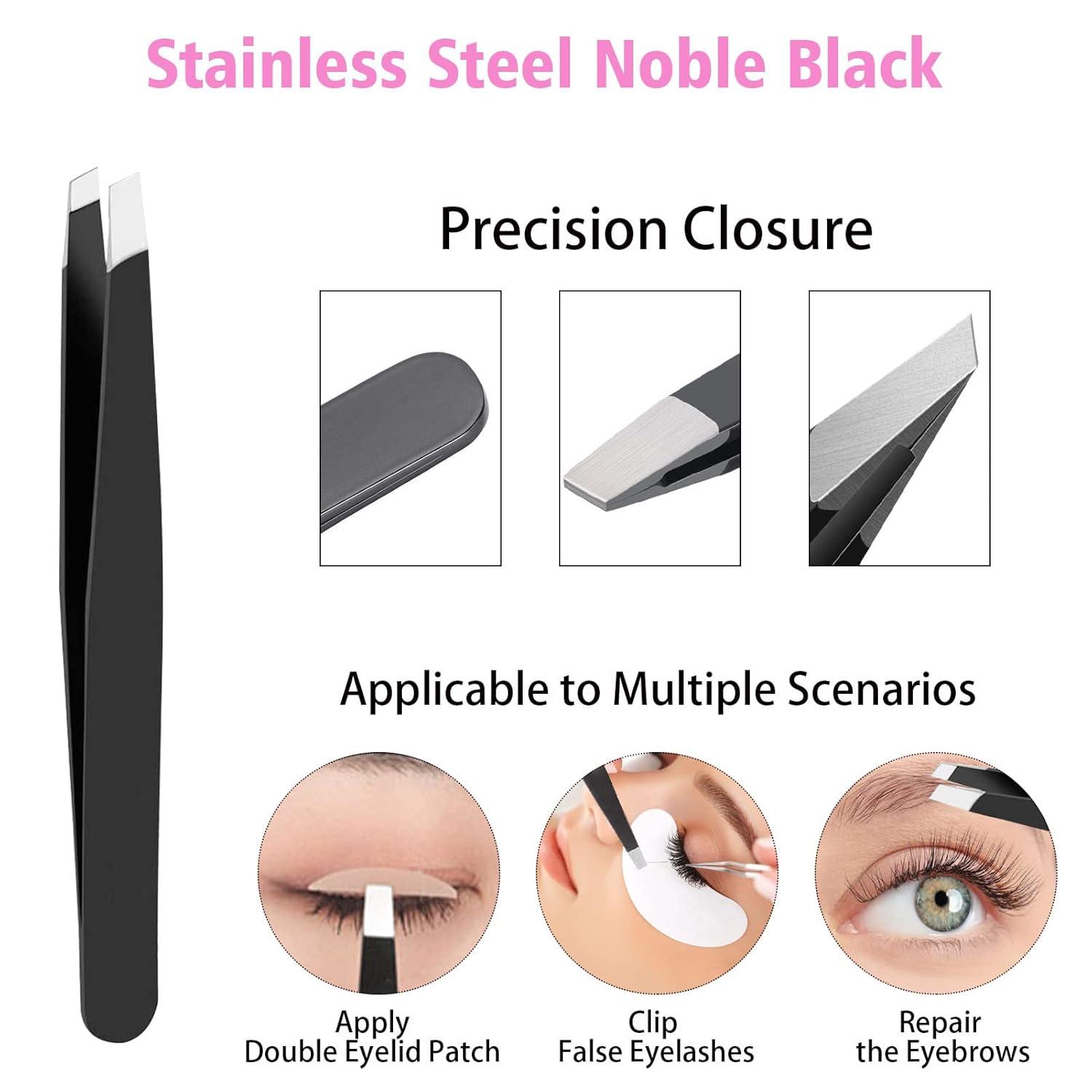 imageGoiple 11 PCS Wig Kit for Lace Front Wigs for Beginners Hair Wax Stick Lace Melting Elastic Band for Wigs Edge Laying Scarf Eyebrow Razor Tweezer Edge Brush Wig Band Mini Scissor Comb BeigeBlack