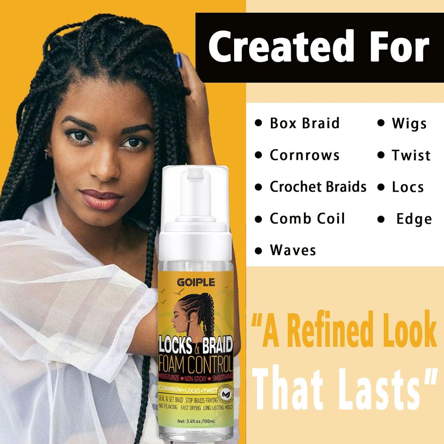 imageGoiple Hair Styling Mousses amp Oil Set for Braids Twist Locs No Flake Mousse for Style Moisture and Growth with Rosemary Oil 34fl oz1fl oz