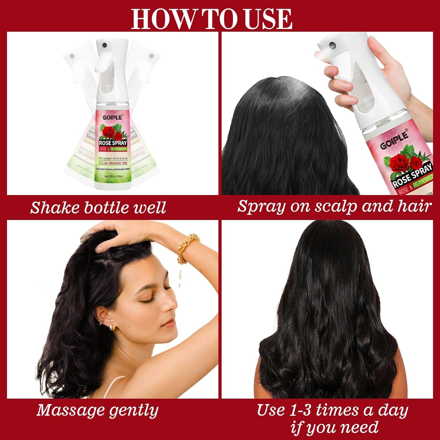imageRose Water for Hair Loc Spray Refreshing for Locs Braid Oil for Soothes Moisturizes Dry amp Itchy Scalp Braiding Scalp Oil for Twists Loc Brush for Dreads Comfortable Massage Comb amp Braid Bonnetrose water spray1pc