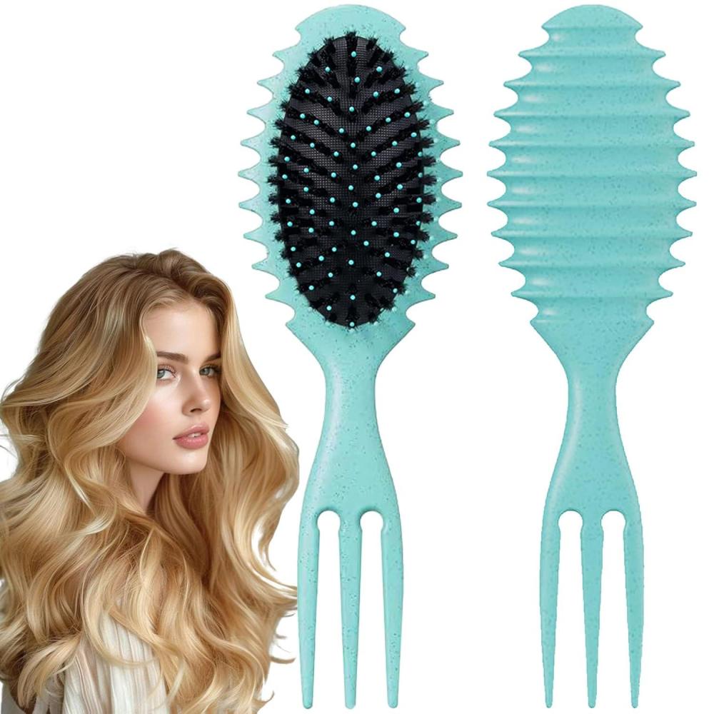 image8 Pieces Hair Styling Comb Set Teasing Rat Tail Brush for EdgeampBack Brushing Combing Slicking Hair for Women Edge Brush Double Sided Edge Comb for All Hair Stylesedge control brush8pcscurl brushgreen1pc