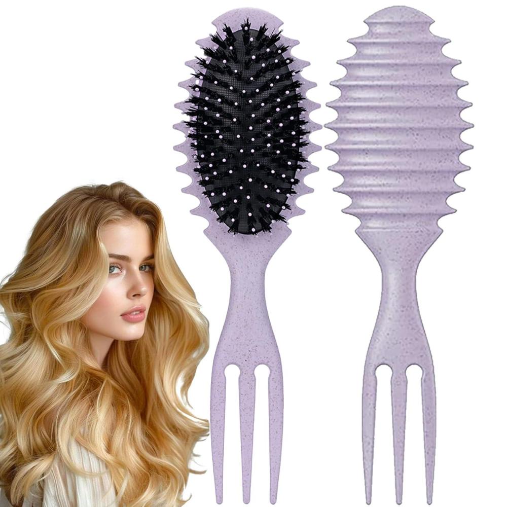 image8 Pieces Hair Styling Comb Set Teasing Rat Tail Brush for EdgeampBack Brushing Combing Slicking Hair for Women Edge Brush Double Sided Edge Comb for All Hair Stylesedge control brush8pcscurl brushpurple1pc