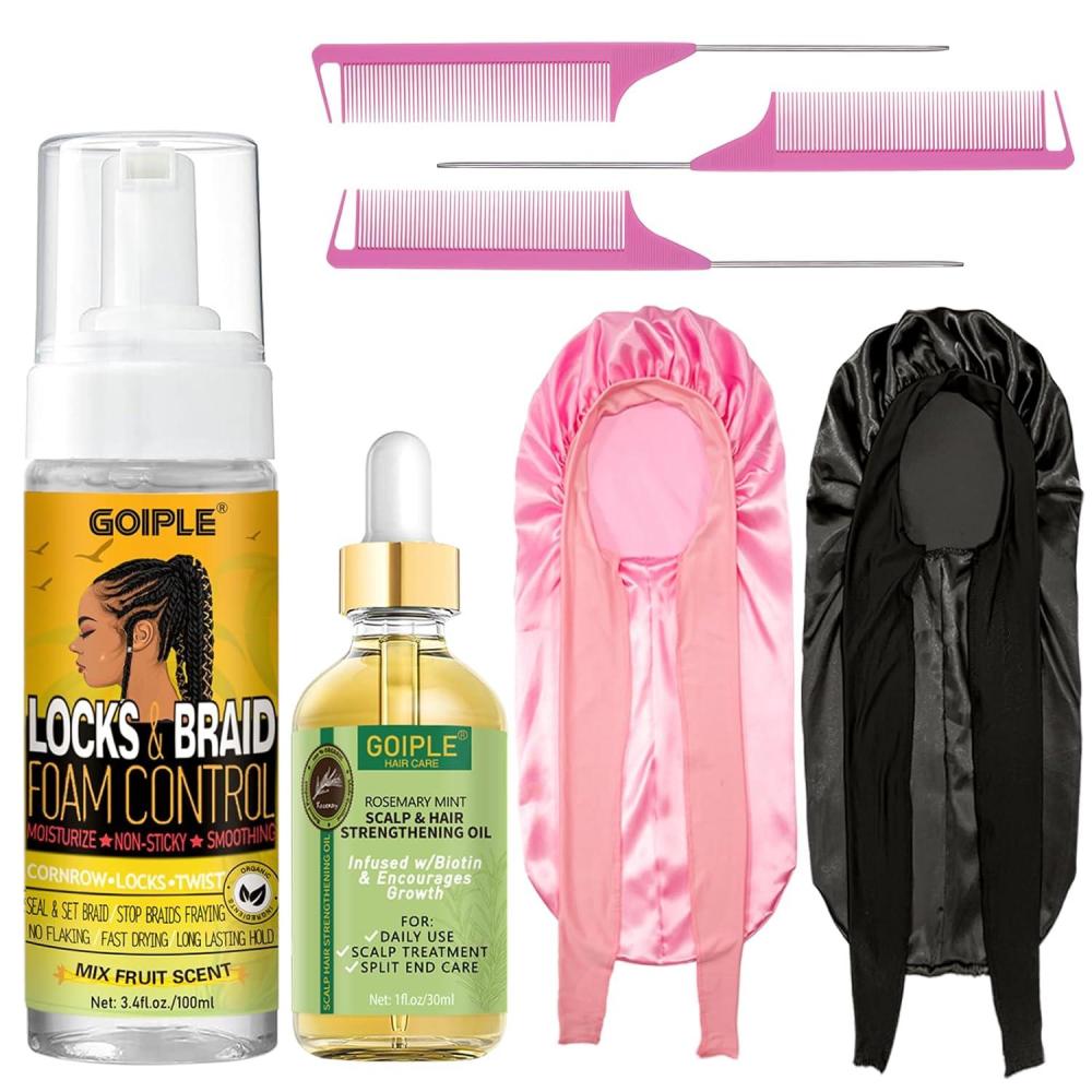 imageBraid Foam Control Mousse for Braids Twist Locs  No Flake Moisturizing Mousse with Rosemary Oil for Hair Growth  Easy to Apply with Sleep Bonnets