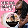 16oz Big Capacity Braid Gel Good for Twist, Locs, Braids, Edge No Flake Extra Hold High Shine Braiding Gel & Edge Control, Loc Gel Long Lasting for Locks, Cornrows Smooths & Tames Frizz(16oz Strawberry Flover)