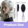 8 Pieces Hair Styling Comb Set Teasing Rat Tail Brush for Edge&Back Brushing, Combing, Slicking Hair for Women Edge Brush Double Sided Edge Comb for All Hair Styles(edge control brush-8pcs)(curl brush-purple-1pc)