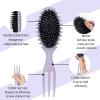 8 Pieces Hair Styling Comb Set Teasing Rat Tail Brush for Edge&Back Brushing, Combing, Slicking Hair for Women Edge Brush Double Sided Edge Comb for All Hair Styles(edge control brush-8pcs)(curl brush-purple-1pc)