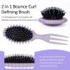 8 Pieces Hair Styling Comb Set Teasing Rat Tail Brush for Edge&Back Brushing, Combing, Slicking Hair for Women Edge Brush Double Sided Edge Comb for All Hair Styles(edge control brush-8pcs)(curl brush-purple-1pc)