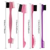 8 Pieces Hair Styling Comb Set Teasing Rat Tail Brush for Edge&Back Brushing, Combing, Slicking Hair for Women Edge Brush Double Sided Edge Comb for All Hair Styles(edge control brush-8pcs)(purple)