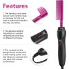 Electric Hot Comb Hair Straightener, Deluxe Electrical Straightening Comb Curling Iron for Natural Black Wigs, Hot Comb Electric for Wigs Pressing Combs with Wig Glue Melting Spray Hair Wax Stick(Pink-28pcs)