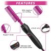 Goiple Electric Hot Comb Pink Hair Straightener Electrical Straightening Comb Curling Iron for Natural Black Hair Wigs with Wide Tooth/Rat Tail Comb, Wax Stick, Wig Cap, Edge Band, Hair Clips(Hot Comb-28pcs)