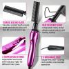 Hot Comb Hair Straightener Set for Lace Front Wigs – Heat Pressing Combs Ceramic Curling Flat Iron Electric Hot Comb for Wigs – Hair Straighteners Straightening Comb for Women Wig Installation Kit(Rose Red)